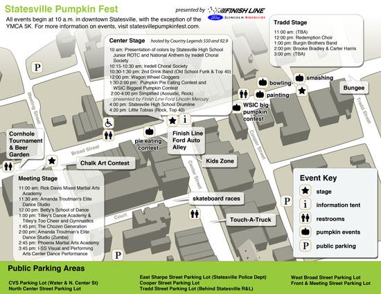 Downtown Statesville PumpkinFest Event Map